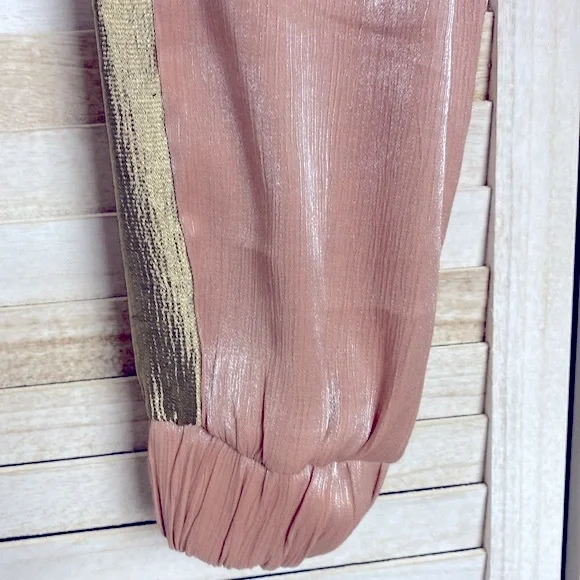 Zara Pink Metallic Satin Effect Joggers. Size XS - Picture 8 of 16